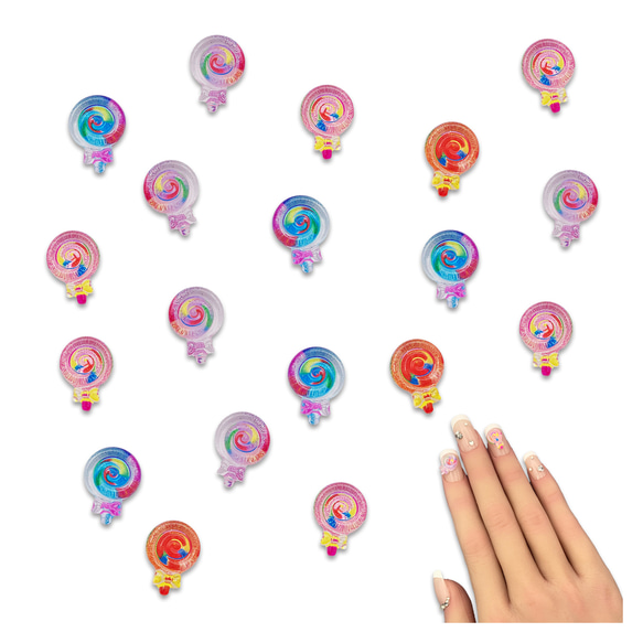 ネイルパーツ キャンディー カラフル ミックス 11mm 飴 お菓子