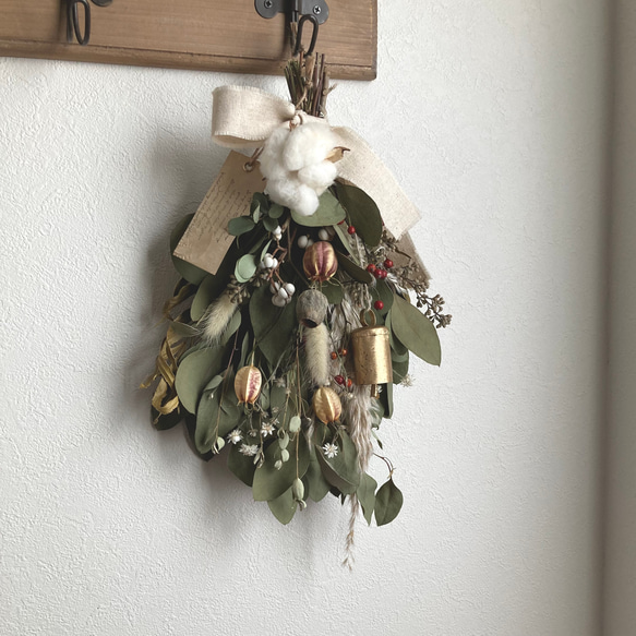 選べるリボン等、ラッピング☆ユーカリ（実付き）のクリスマス スワッグ 0_4f40a2f2580462bb487a7adf1fa3