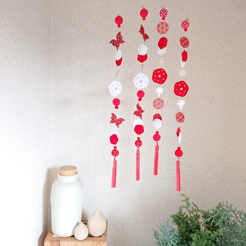 ひな祭り*水引の吊るし飾り・1本《蝶》《毬》027* ガーランド yannn