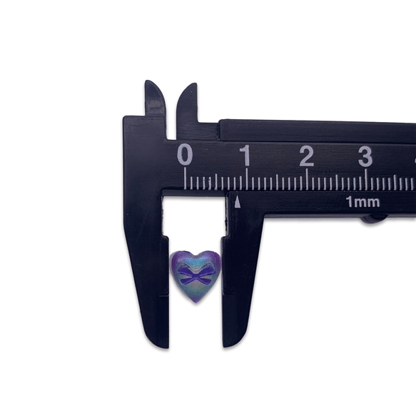 ネイルパーツ ハート リボン 10ｍｍ ミックス 100個 ラメ 蝶結び ぷっくり 3D デコパーツ BD4029 5枚目の画像