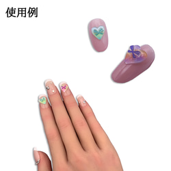 ネイルパーツ ハート リボン 10ｍｍ ミックス 100個 ラメ 蝶結び ぷっくり 3D デコパーツ BD4029 7枚目の画像