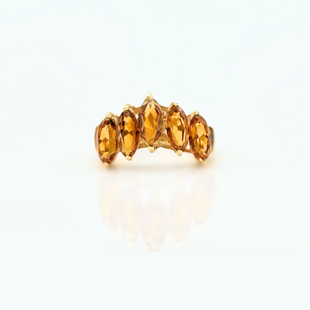 ラス1 K18 10×16mm トパーズ/黄玉  天然石リング - ellipses