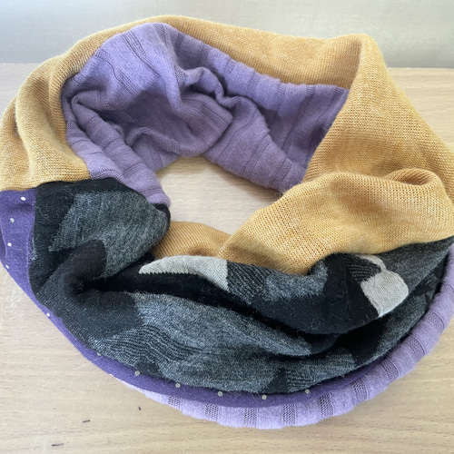 パープルハロウィン&オレンジブラック手作りハンドメイドネック  