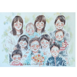 似顔絵 A3 金婚式 両親贈呈品 イラスト 名入れ 還暦祝い