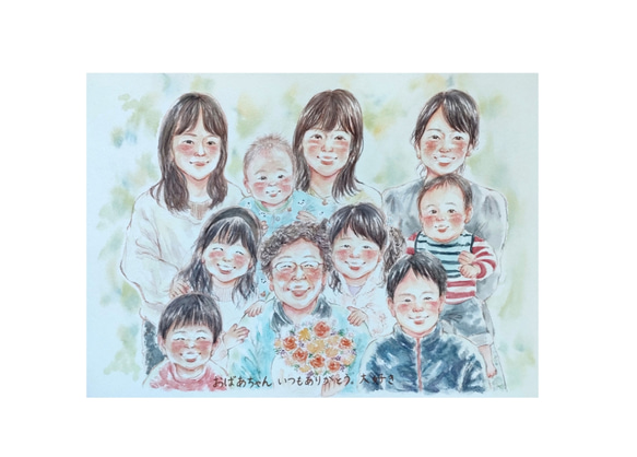 似顔絵 A4 還暦祝い 米寿 古希 名入れ イラスト 似顔絵オーダー