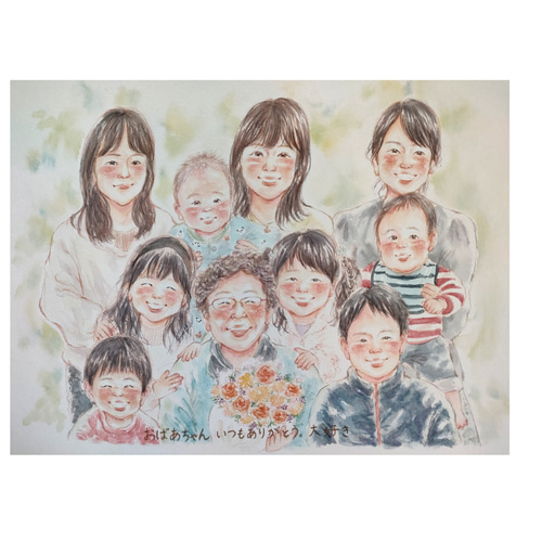 似顔絵 A4 還暦祝い 米寿 古希 名入れ イラスト 似顔絵オーダー