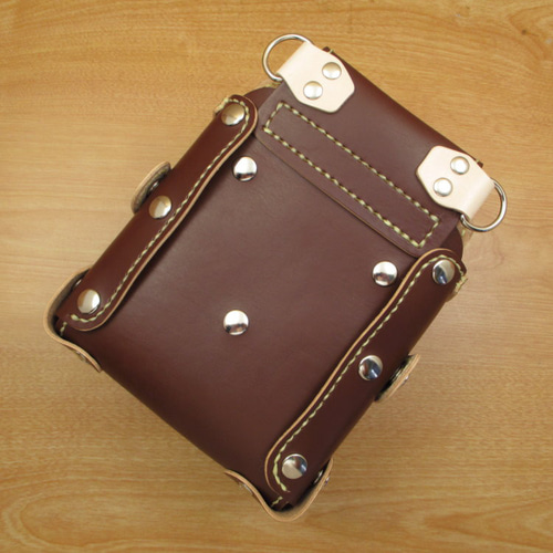 本革 ハンドメイド 6丁差しシザーケース (ブラウン×カラフル