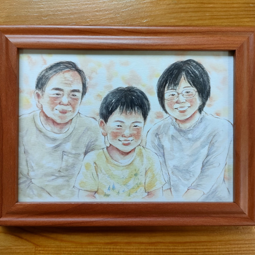 似顔絵 2L 還暦祝い イラスト 水彩 似顔絵オーダー 名入れ ギフト