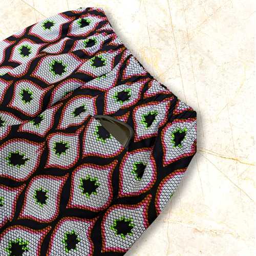 アフリカ布 股上深め楽ちんパンツ アフリカンパンツ ロング