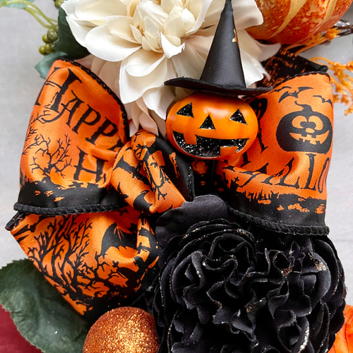 No.wreath-15553/ハロウィンリース24-(4)ジャックオランタン 40cm