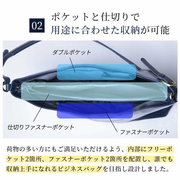 ビジネスバッグ ショルダーバッグ トートバッグ 防水 本革 メンズ レザー HAB030 13枚目の画像
