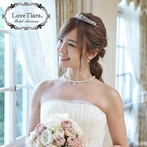 ロイヤルパールティアラ T-94|ウエディング 結婚式 花嫁 低め ロイヤルパールティアラ T-94|ウエディング 結婚式 花嫁 低め