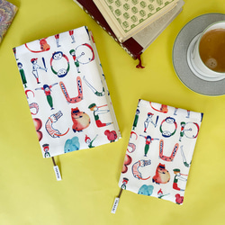 ブラウントイプードル刺繍 A5サイズブックカバー（縦書き右開き用