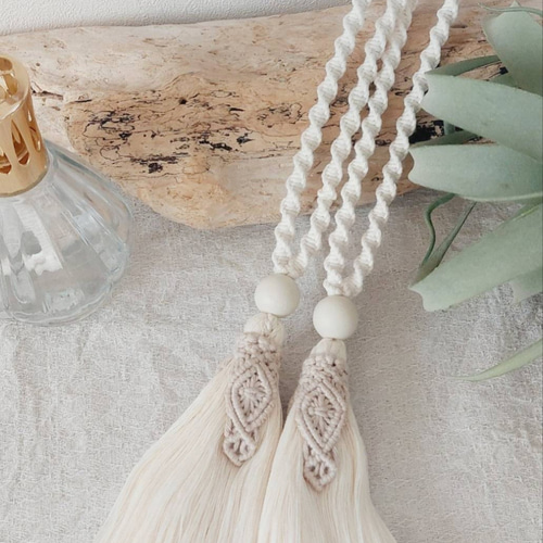 マクラメカーテンタッセル オーガニックコットン カーテン Sae.macrame