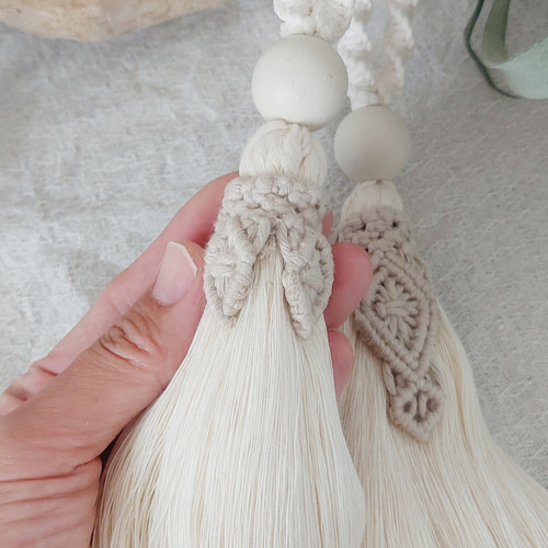 マクラメカーテンタッセル　予約中 ○ラベンダー○【2個セット】マクラメカーテンタッセル カーテン