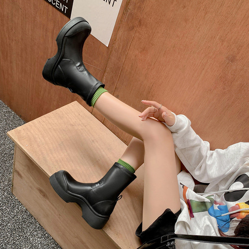 2024秋冬新ラウンドデザイン厚底長靴22-24.5サイズ 4936 ブーツ clear