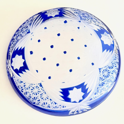 薩摩切子 色被せガラス 皿
