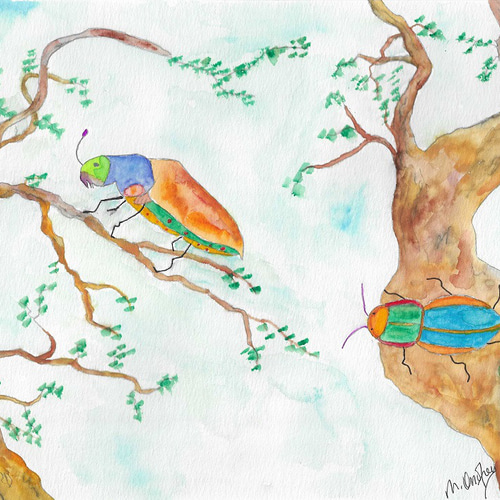 Two Insects 絵画 マイケル オノフレイ 通販 18317094｜Creema