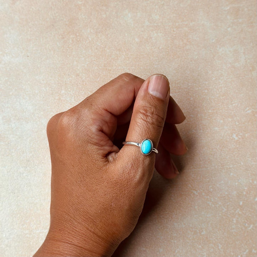 QVC 18KWG スリーピングビューティー3ストーントルコ石フリーサイズリング QVC 18KWG スリーピングビューティー3ストーントルコ石フリーサイズ