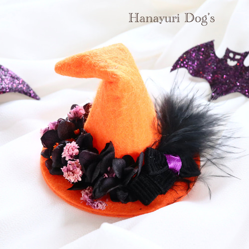 ハロウィン カスタムアイシードール　キバ付き　『三角帽子に大きな花』 ハロウィン カスタムアイシードール キバ付き 『三角帽子に大きな花』