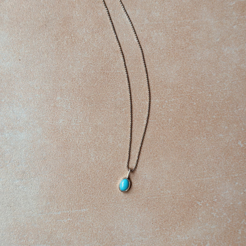 スリーピングビューティーターコイズネックレス彫金シルバー950トルコ