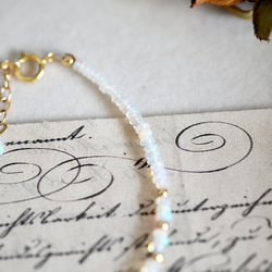 願いを叶う ウォーターオパールのブレスレット 10月誕生石　細め 4枚目の画像