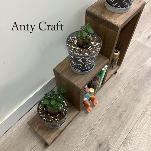 サイズオーダー可】【引取可能】キャスター付飾り棚 プランター