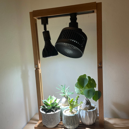 植物育成LEDライトスタンド［オーク］ 植物育成LEDライトスタンド［オーク］回転式サーキュレーター、LED付