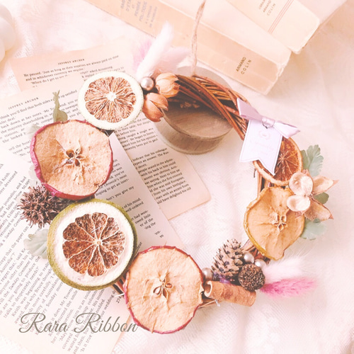 リース 玄関リース かわいい おしゃれ リビング 秋のリース フルーツ