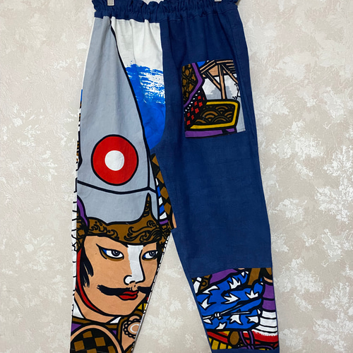 幟旗綿麻ワイドパンツ