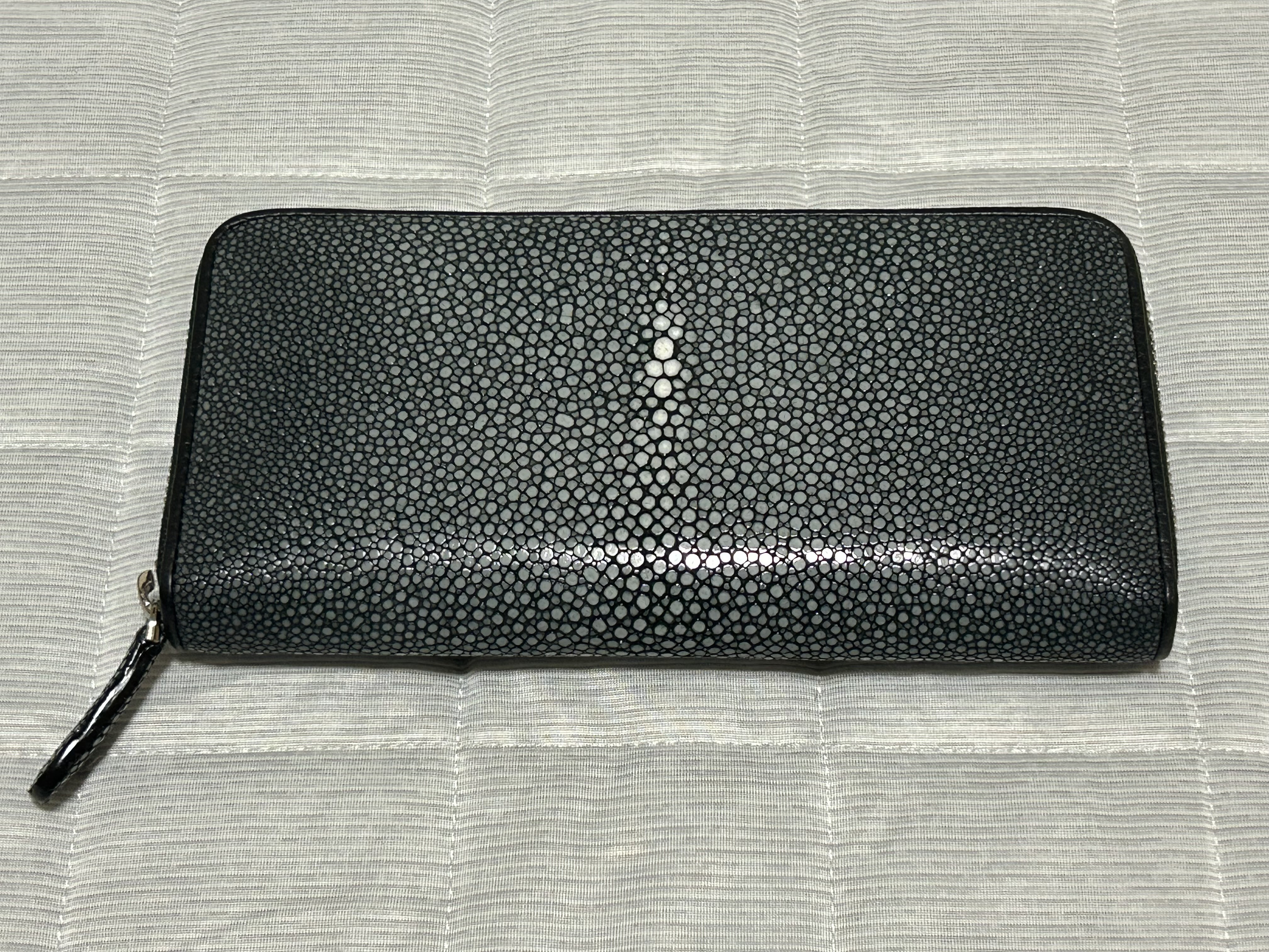 スティングレー　本革　財布　ダークブラウン　パール(目玉模様)　観音開き スティングレー　本革　財布　ダークブラウン　パール(目玉模様)　観音開き