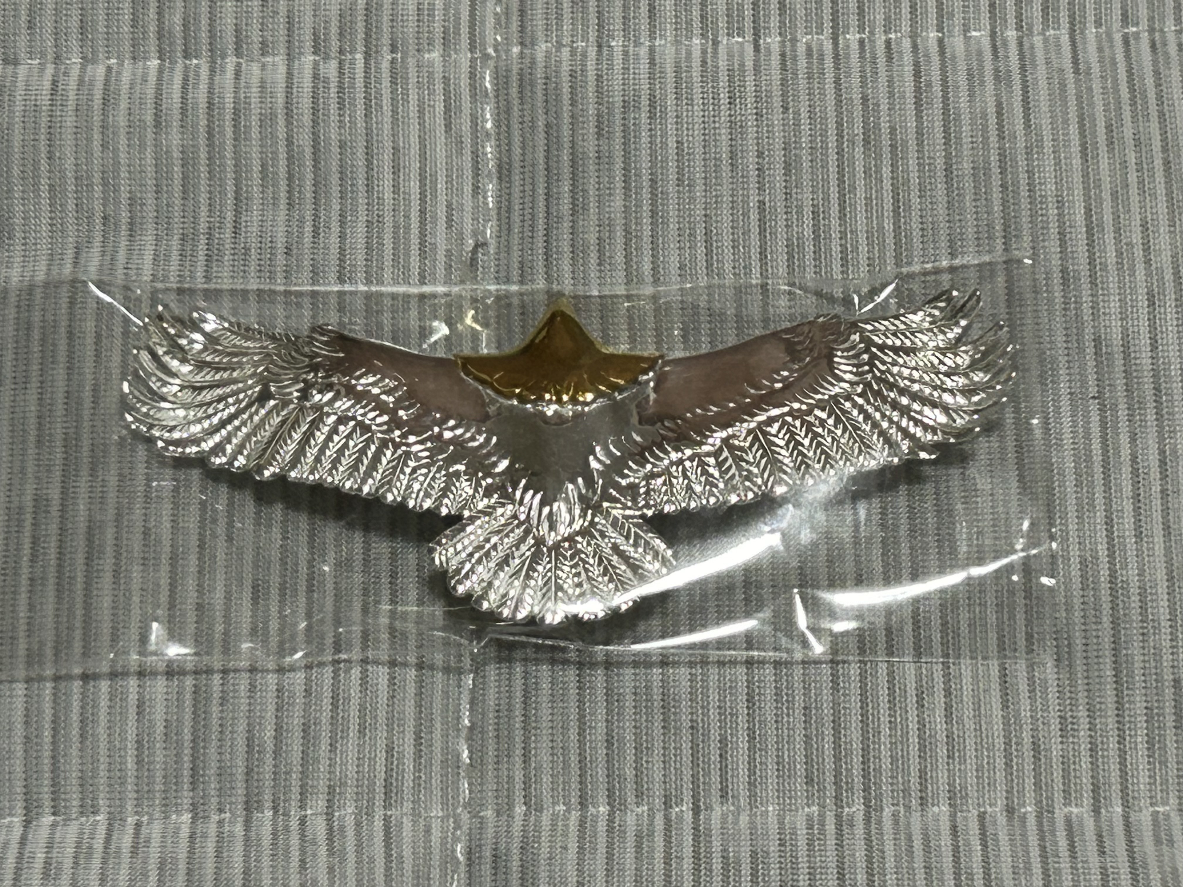 イーグル　シルバー925 ゴールドヘッド　ハンドメイド　返品保証付　本物鑑定書有 ゴールドヘッド　ハンドメイド　返品保証付　本物鑑定書有 イーグル　シルバー925