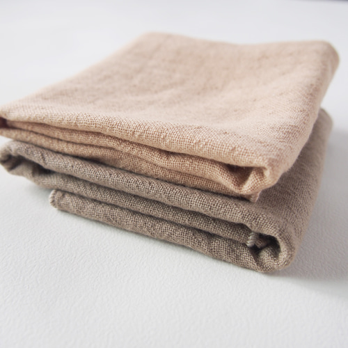 珈琲・紅茶染めのふんわり2重ガーゼハンカチ ハンカチ・手ぬぐい 染め