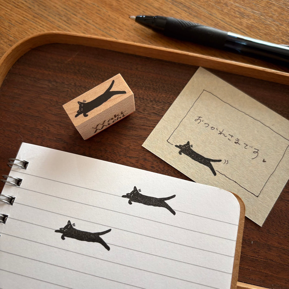 【ラバースタンプ】キャットタワー黒猫はんこセット 4枚目の画像