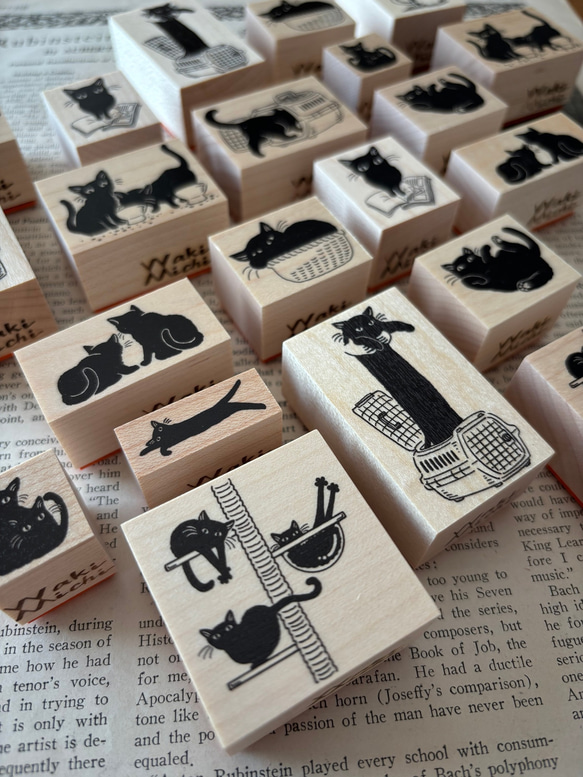【ラバースタンプ】キャットタワー黒猫はんこセット 7枚目の画像