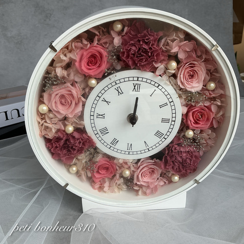 プリザーブドフラワー花時計【置き時計掛け時計】 掛け時計・置き時計