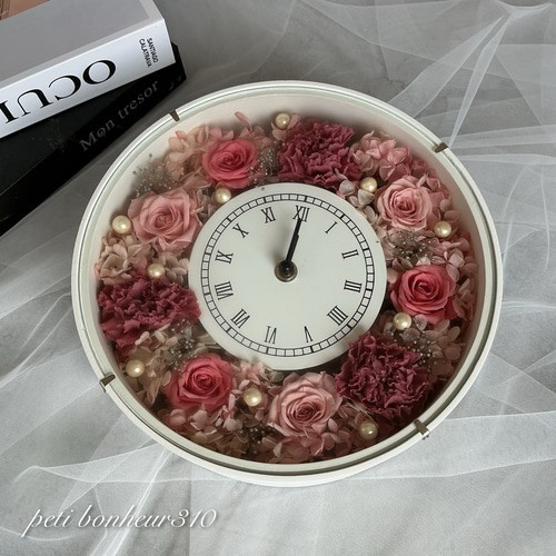 プリザーブドフラワー花時計【置き時計掛け時計】 掛け時計・置き時計