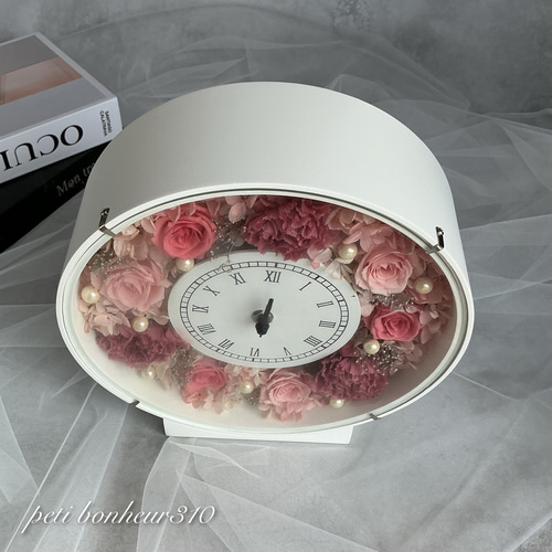 プリザーブドフラワー花時計【置き時計掛け時計】 掛け時計・置き時計