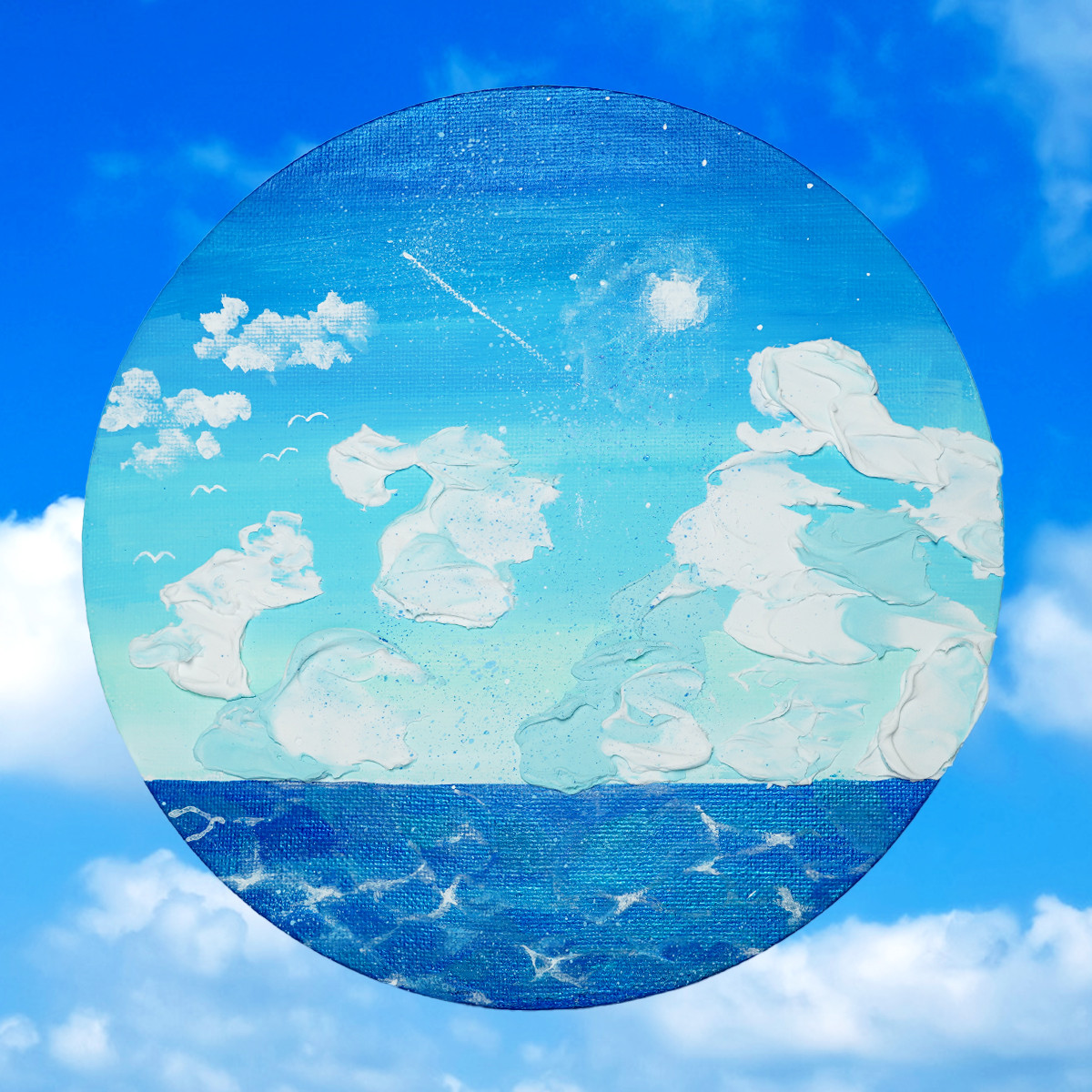 風景画 海 テクスチャーアート 抽象画 海の絵 夏 キャンバス