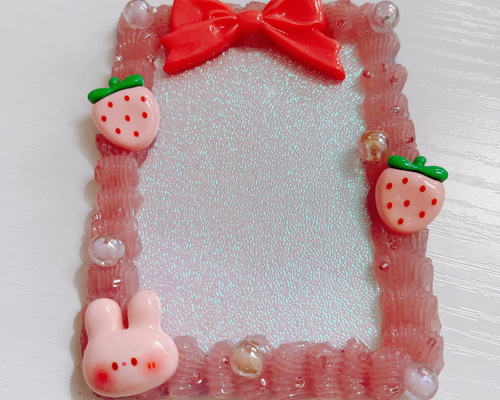 ハンドメイド】ホイップデコ 羽子板 いちごうさぎ デココーム