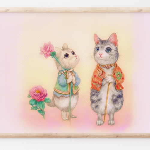 色鉛筆画 A4.猫 クリスマス4 色鉛筆画 A4.猫 クリスマス4 色鉛筆画 A4.猫 クリスマス4