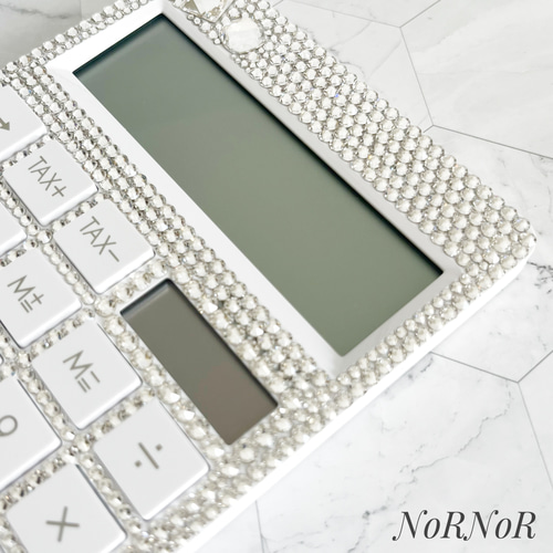 電卓】シンプルで美しいクリスタルスワロデコの計算機✧︎デコ