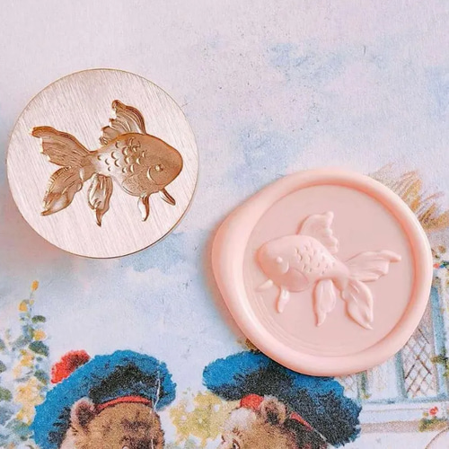 再販⭐︎25mm 金魚 シーリングスタンプ ヘッド はんこ・スタンプ