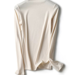 ◇洗濯可【2種類ネック 肌に優しい シルク タートルネック】オフホワイト 保湿、保温抜群 T-00086 2枚目の画像