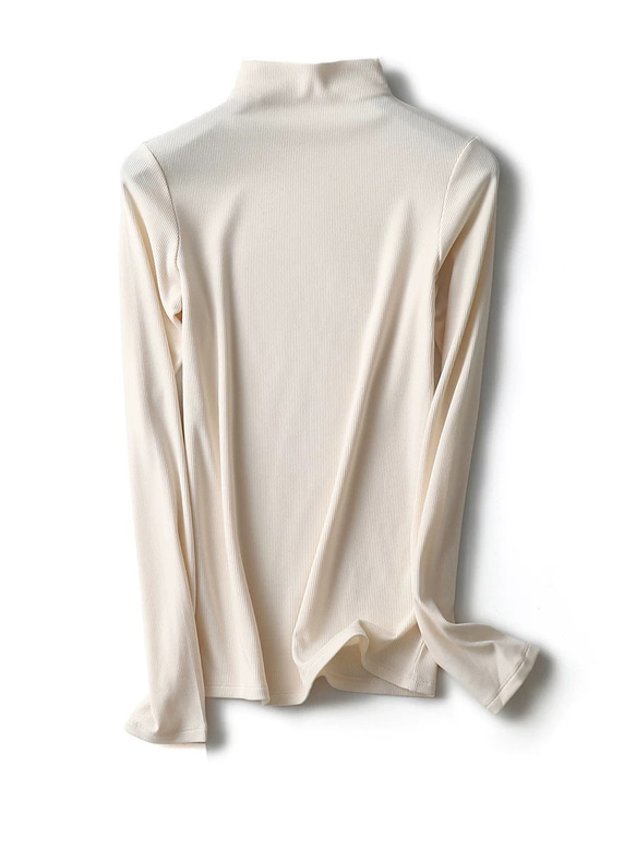 ◇洗濯可【2種類ネック 肌に優しい シルク タートルネック】オフホワイト 保湿、保温抜群 T-00086 2枚目の画像