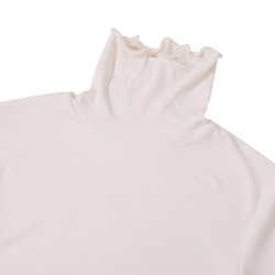 ◇洗濯可【2種類ネック 肌に優しい シルク タートルネック】オフホワイト 保湿、保温抜群 T-00086 6枚目の画像