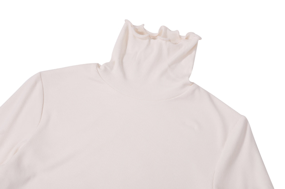 ◇洗濯可【2種類ネック 肌に優しい シルク タートルネック】オフホワイト 保湿、保温抜群 T-00086 6枚目の画像