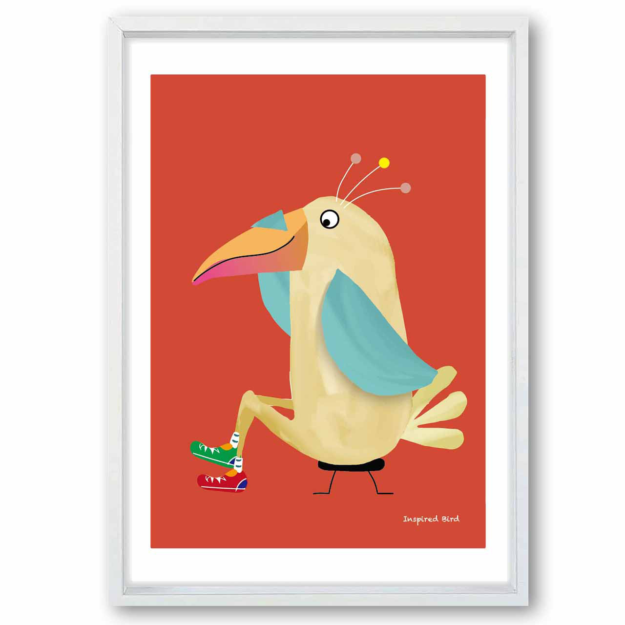 ひらめいた鳥　イラスト　ポスター　A4 A3 A2 A1　アート  　アートポスター　アート/sei検索　3117