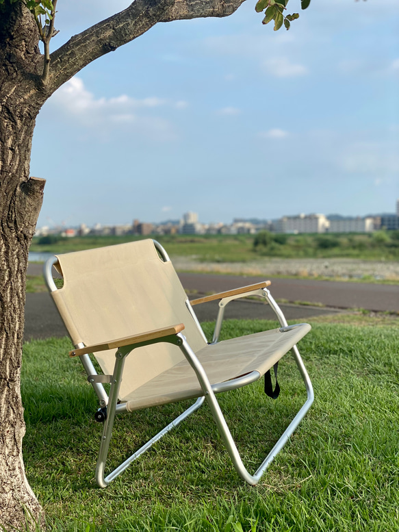 防水帆布折り畳みベンチ張り替えシート／サンドベージュ他全8色（即納