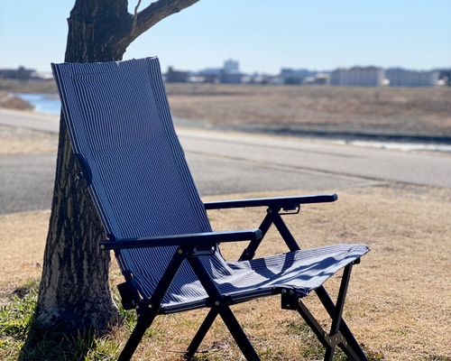 ヒッコリーストライプデニム＋防水帆布リクライニングチェアシート（受注オーダー） ヒッコリーストライプデニム＋防水帆布リクライニングチェアシート